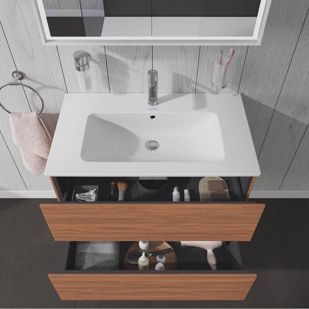L-Cube Two Drawer Wall-Mount Vanity Unit Concrete Gray