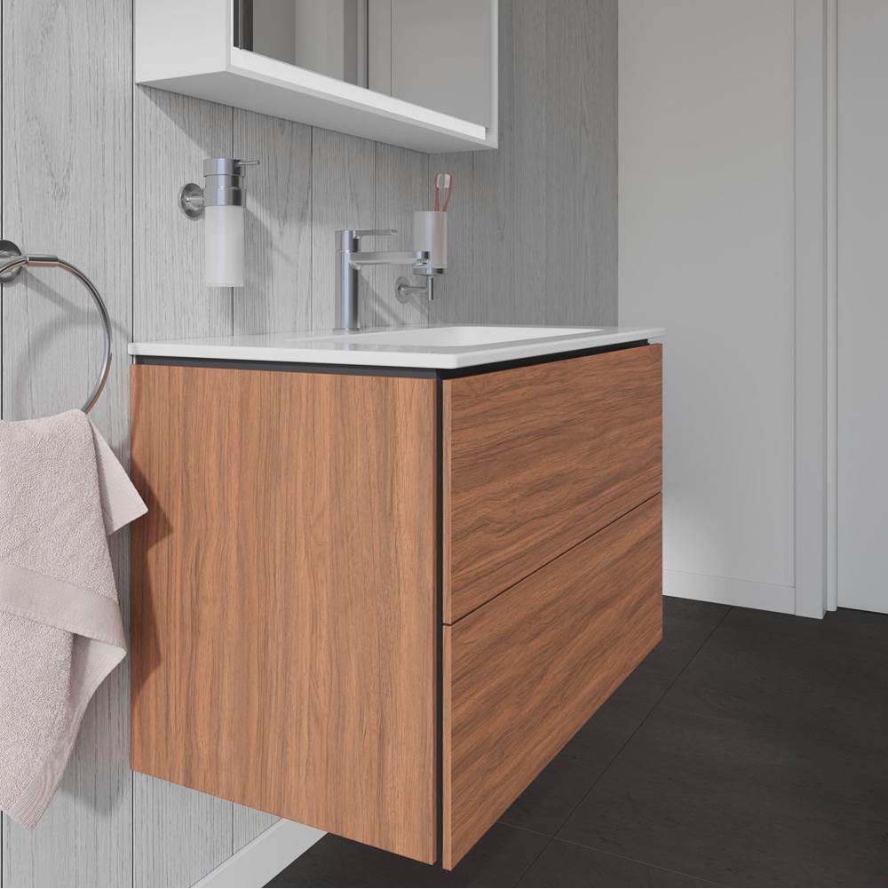 L-Cube Two Drawer Wall-Mount Vanity Unit Concrete Gray