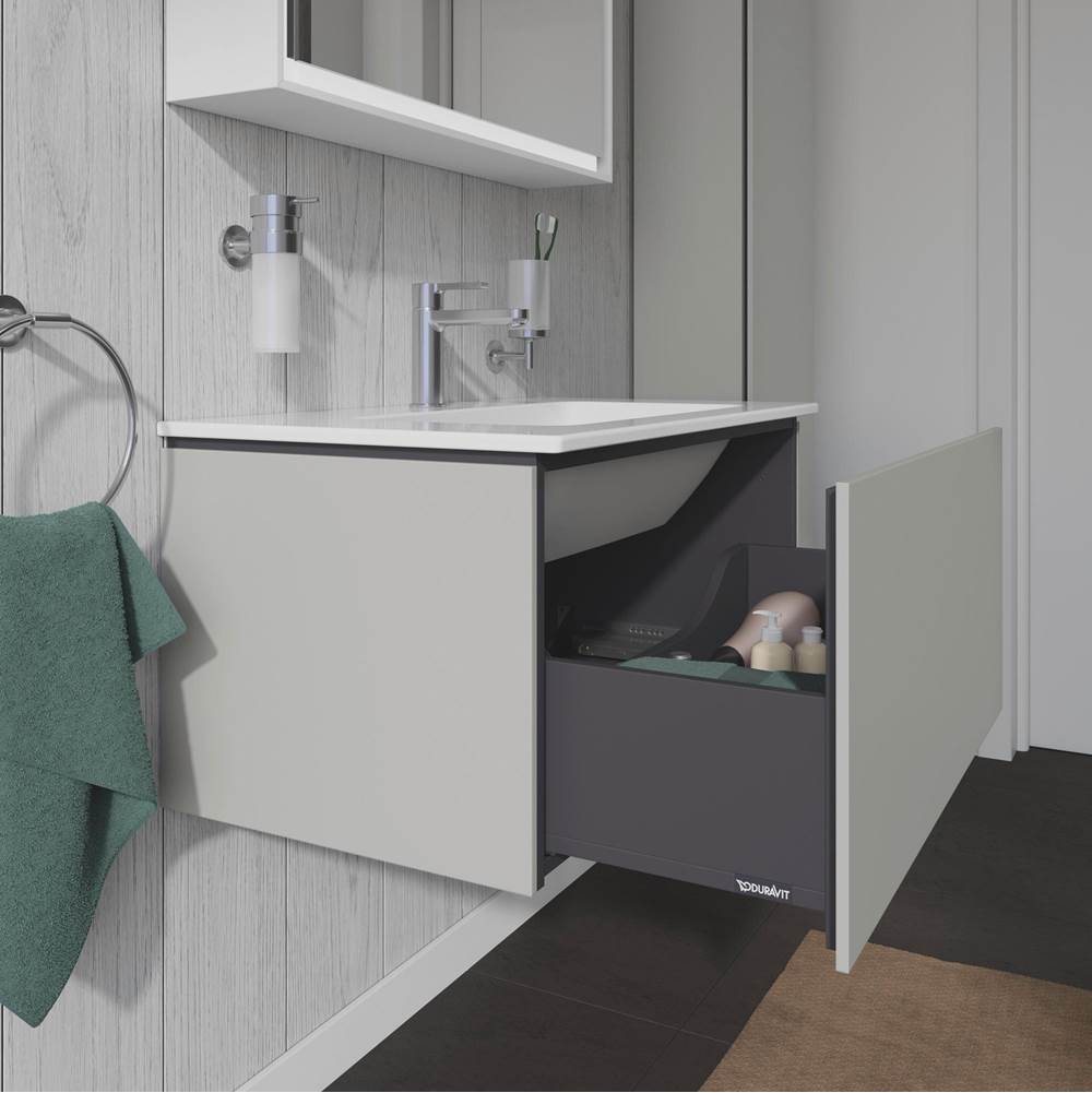 L-Cube One Drawer Wall-Mount Vanity Unit Concrete Gray