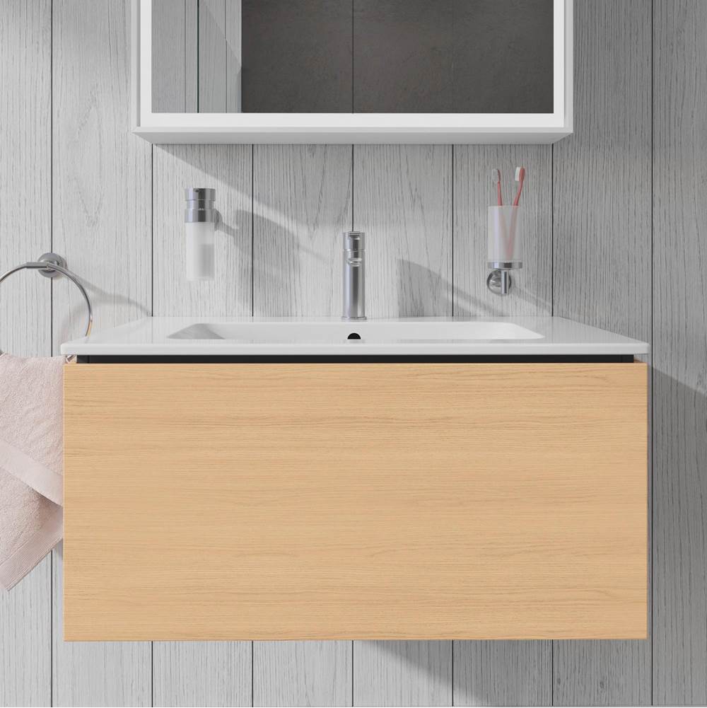 L-Cube One Drawer Wall-Mount Vanity Unit Concrete Gray