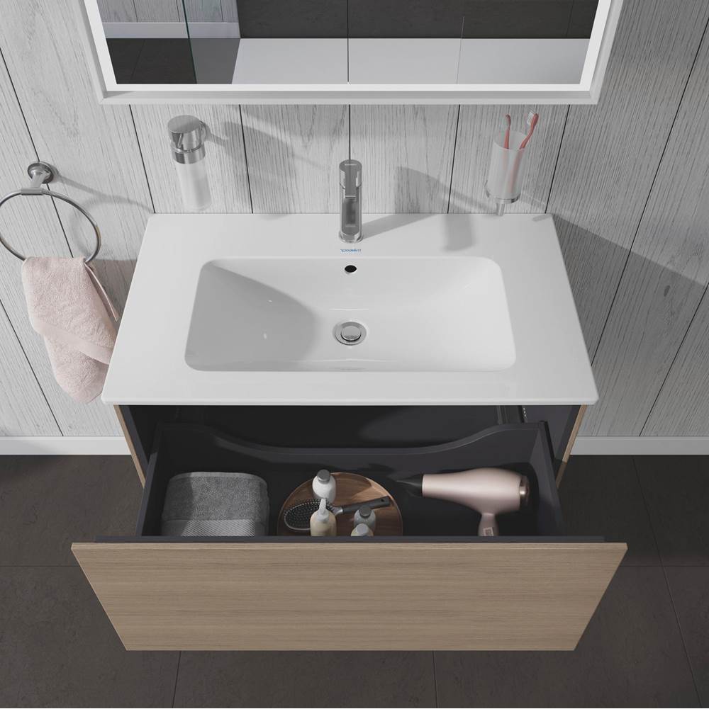 L-Cube One Drawer Wall-Mount Vanity Unit Concrete Gray
