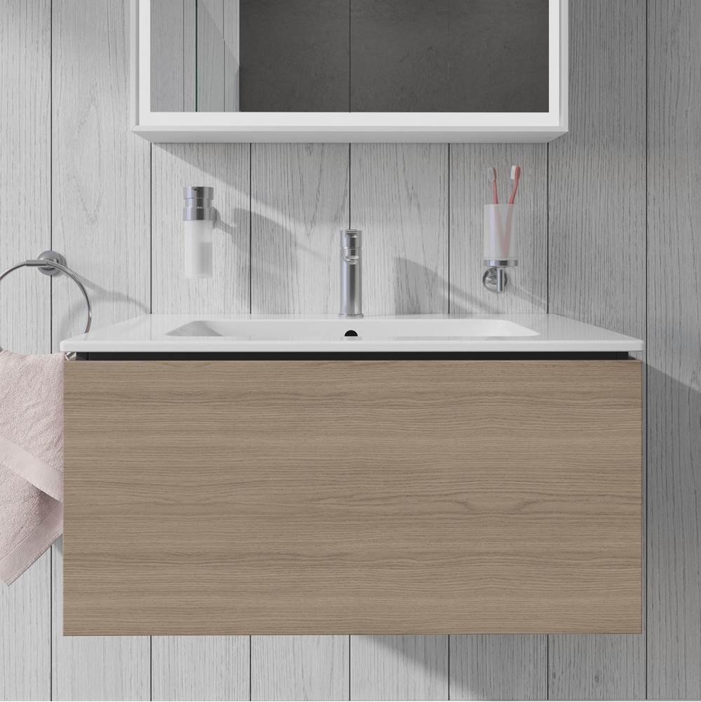 L-Cube One Drawer Wall-Mount Vanity Unit Concrete Gray