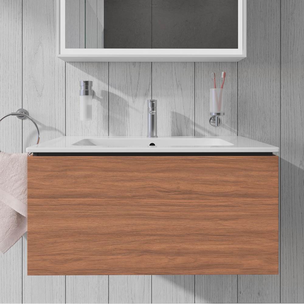 L-Cube One Drawer Wall-Mount Vanity Unit Concrete Gray