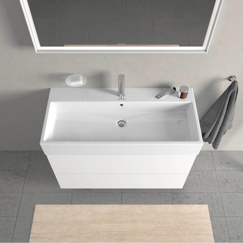L-Cube Two Drawer Wall-Mount Vanity Unit Concrete Gray