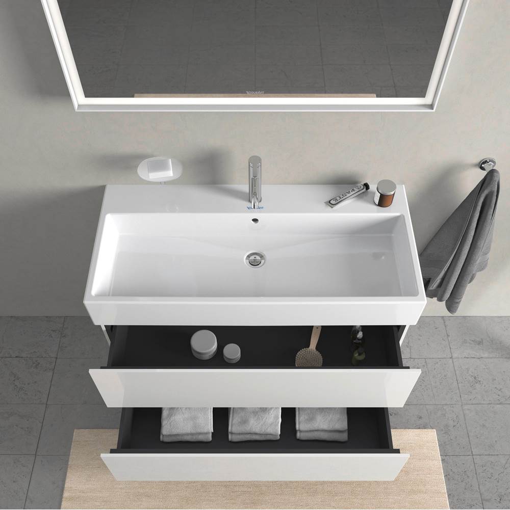 L-Cube Two Drawer Wall-Mount Vanity Unit Concrete Gray