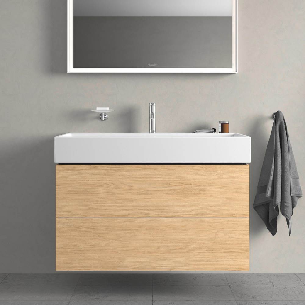 L-Cube Two Drawer Wall-Mount Vanity Unit Concrete Gray