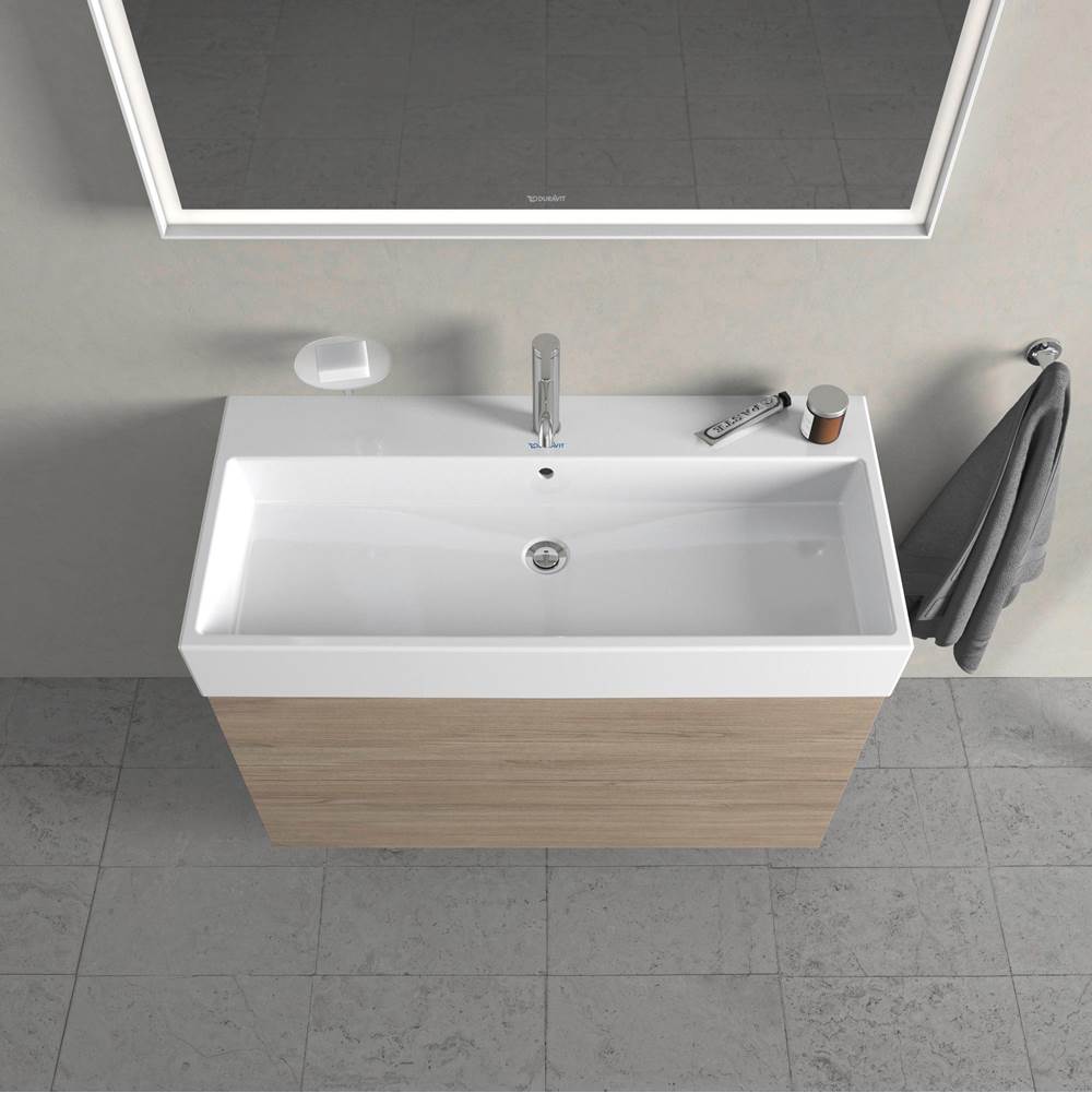L-Cube Two Drawer Wall-Mount Vanity Unit Concrete Gray