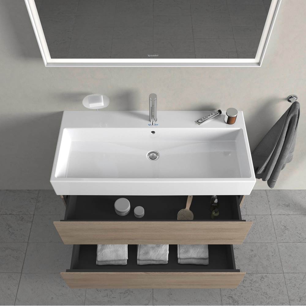 L-Cube Two Drawer Wall-Mount Vanity Unit Concrete Gray