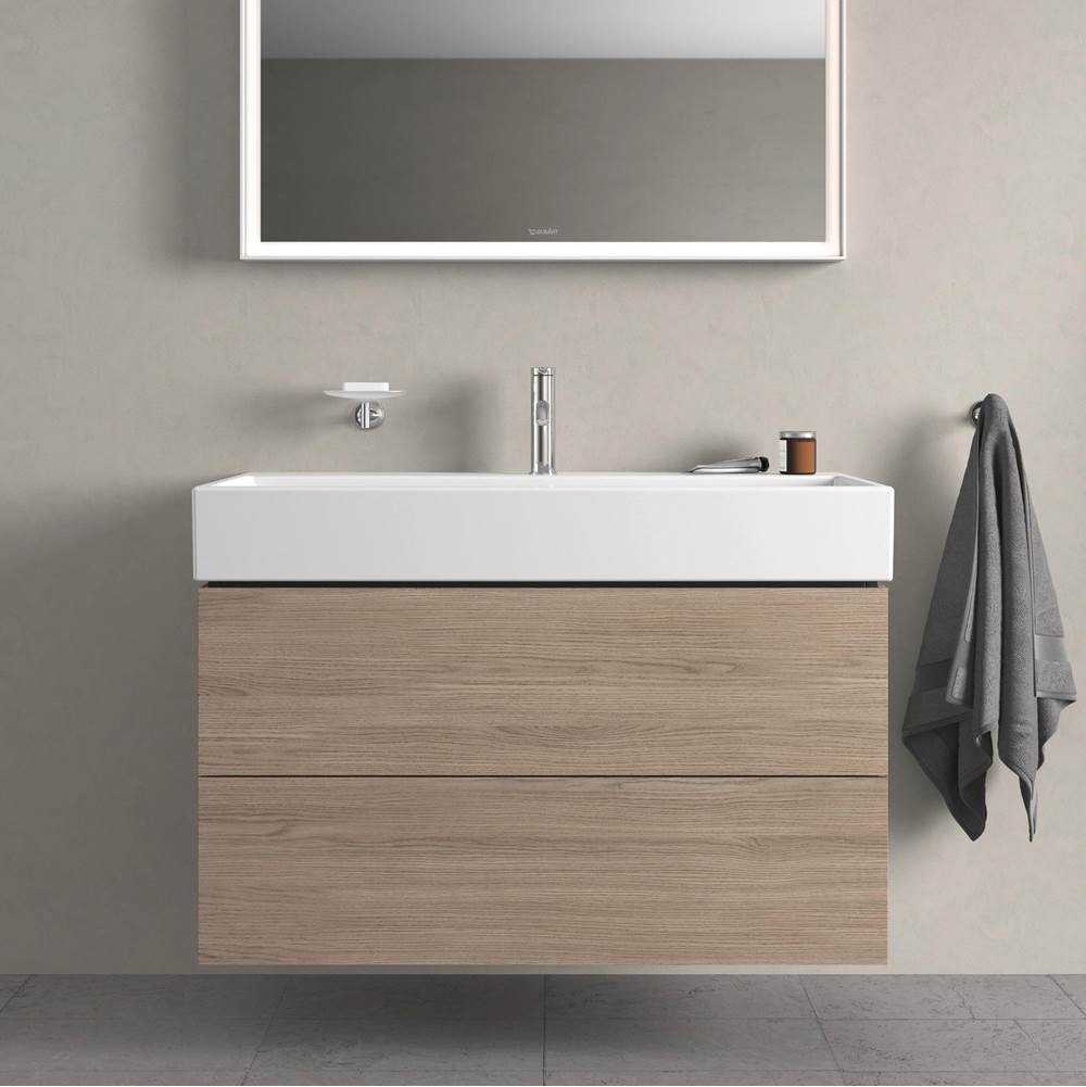 L-Cube Two Drawer Wall-Mount Vanity Unit Concrete Gray