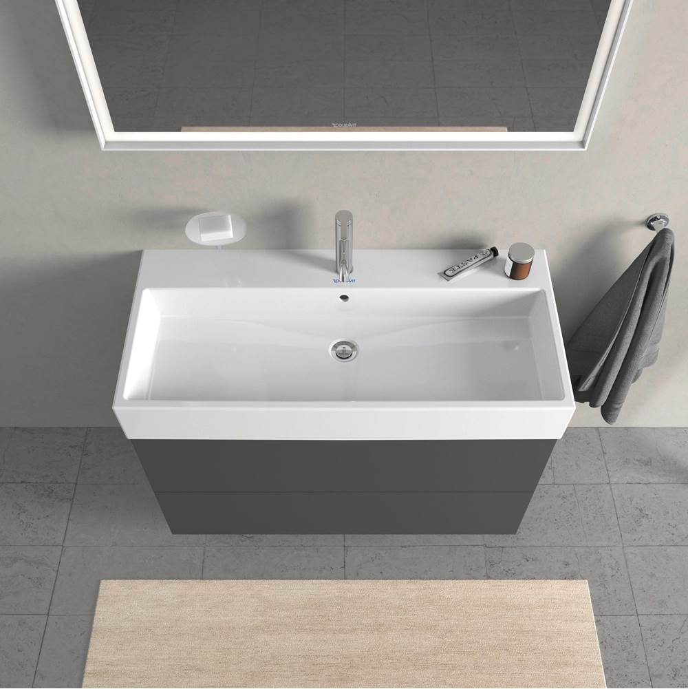 L-Cube Two Drawer Wall-Mount Vanity Unit Concrete Gray