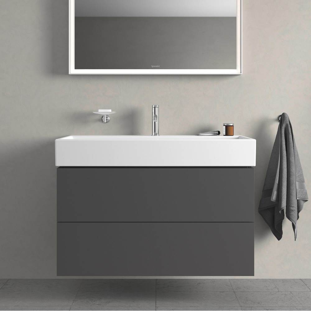 L-Cube Two Drawer Wall-Mount Vanity Unit Concrete Gray