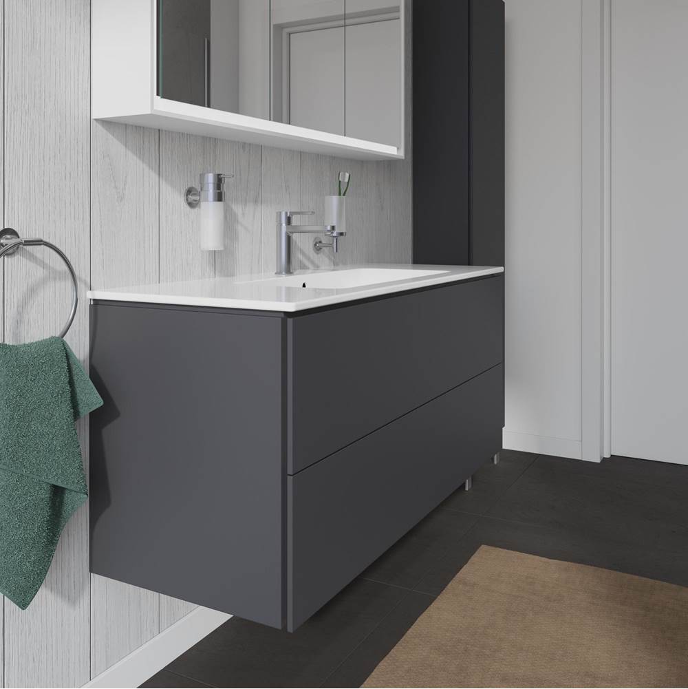 L-Cube Two Drawer Wall-Mount Vanity Unit Concrete Gray