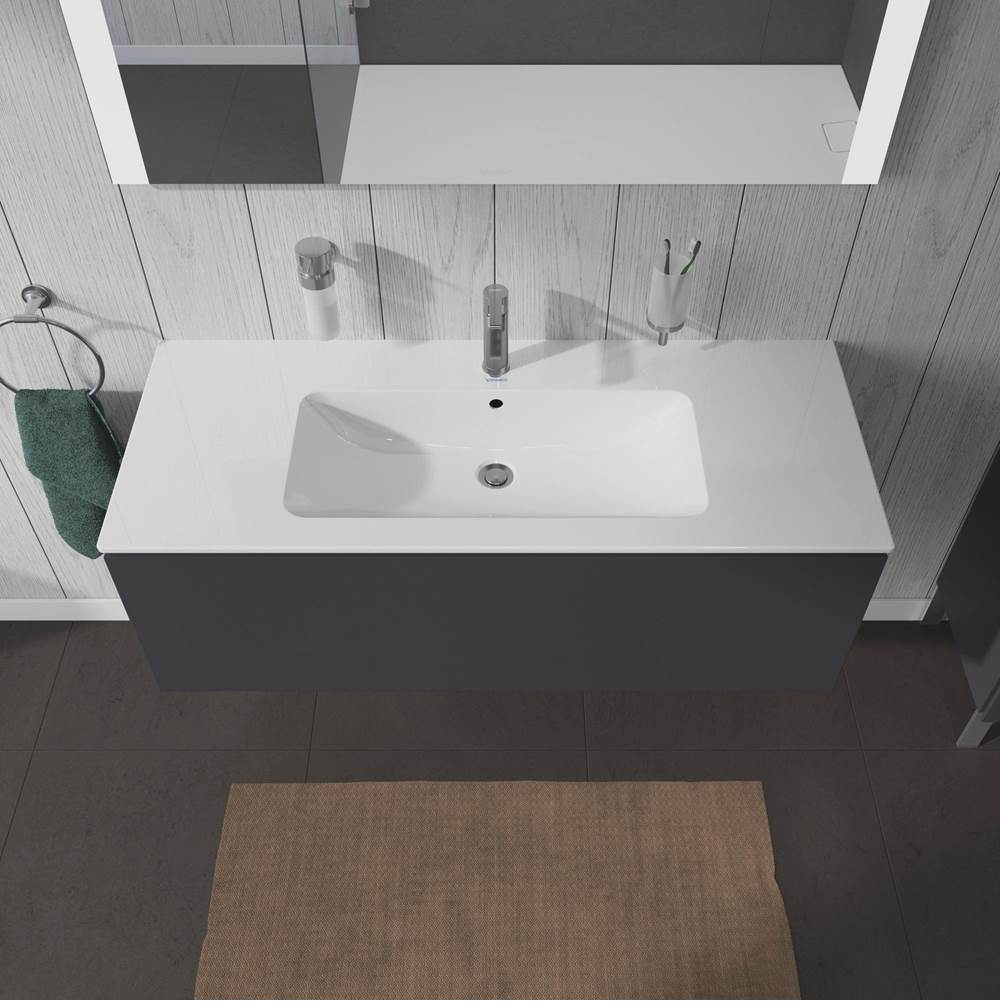 L-Cube One Drawer Wall-Mount Vanity Unit Concrete Gray