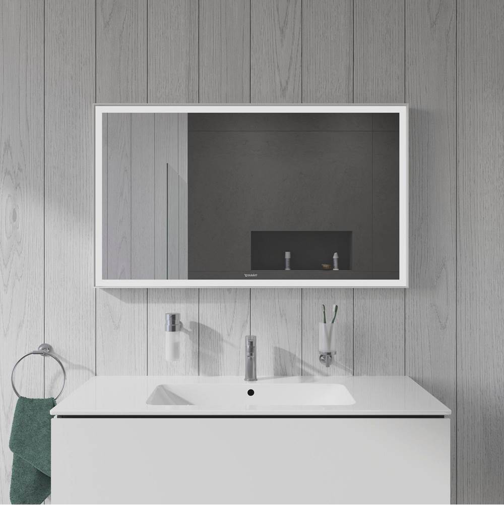 L-Cube Mirror with Lighting White Aluminum