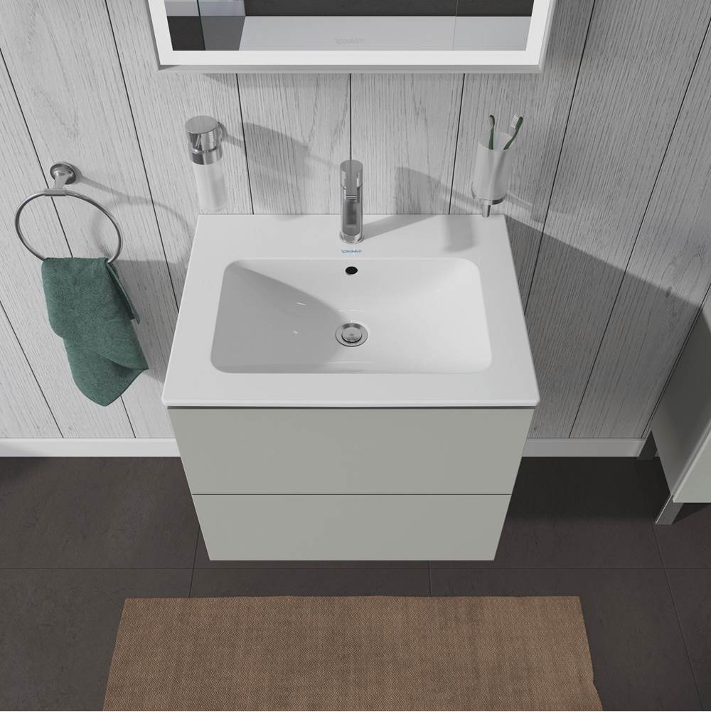 L-Cube Two Drawer Wall-Mount Vanity Unit Concrete Gray