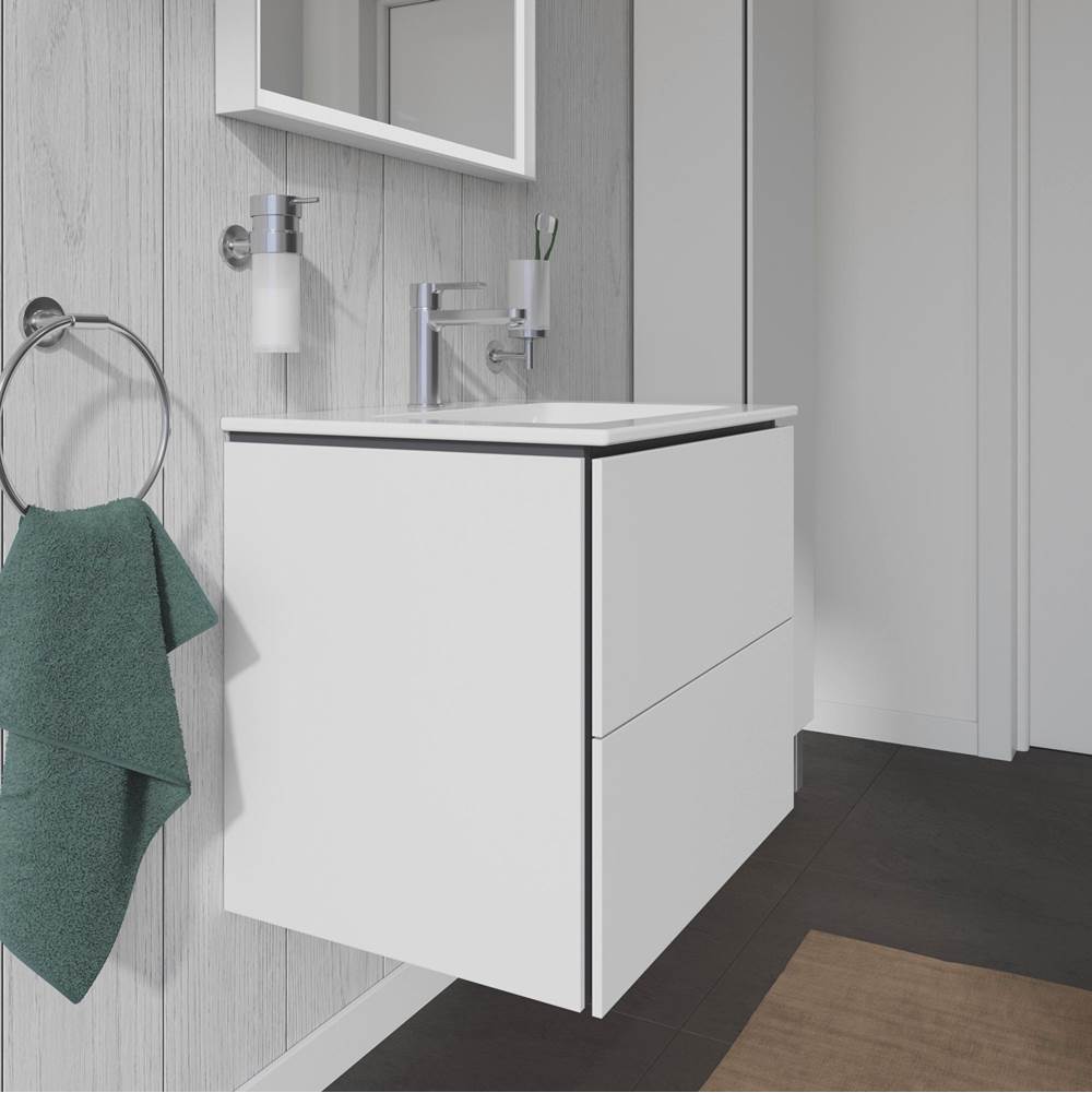 L-Cube Two Drawer Wall-Mount Vanity Unit Concrete Gray