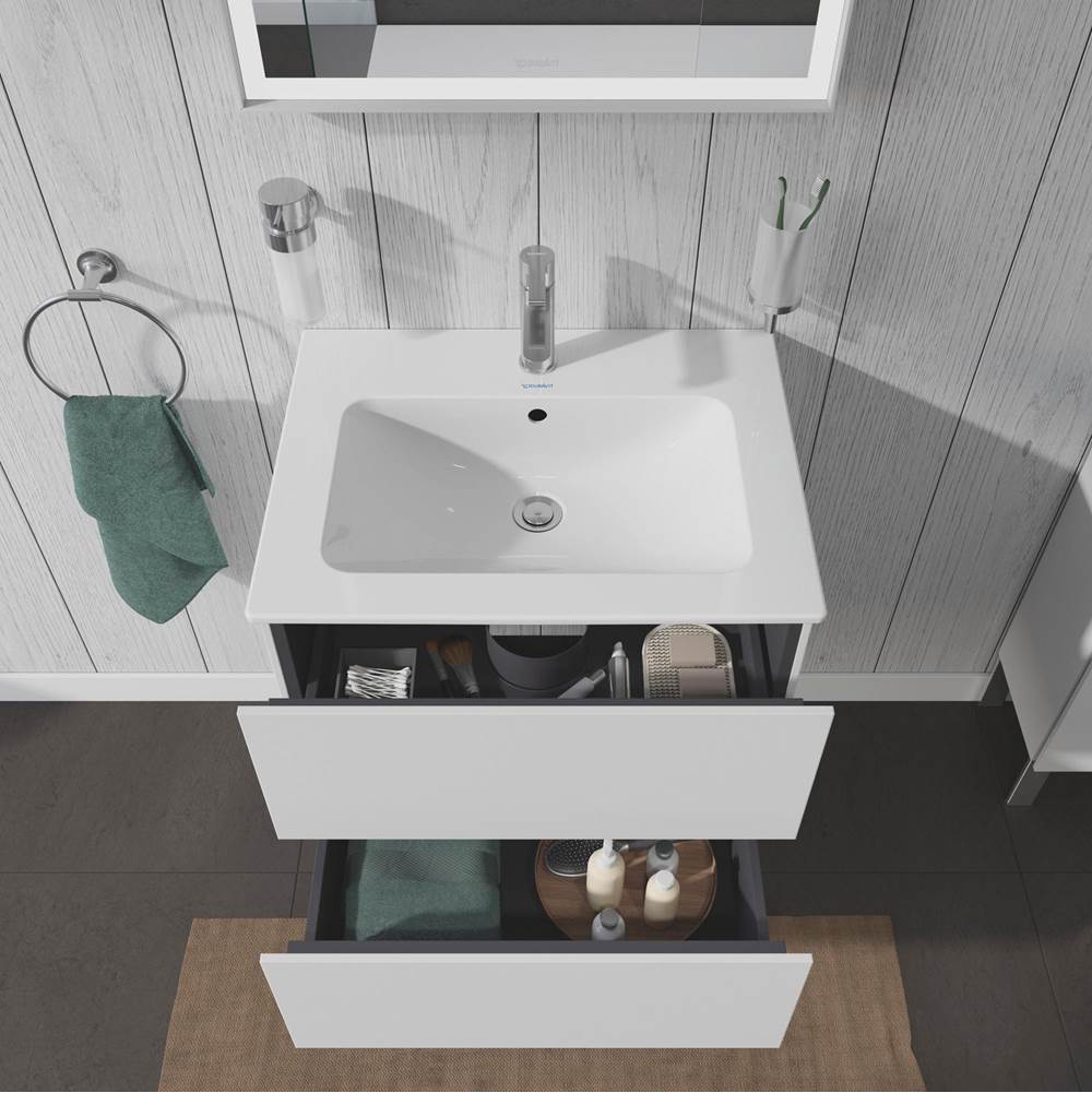 L-Cube Two Drawer Wall-Mount Vanity Unit Concrete Gray