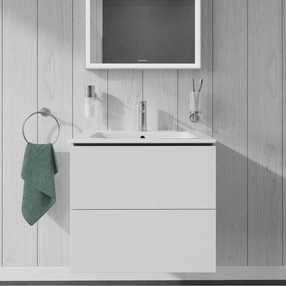 L-Cube Two Drawer Wall-Mount Vanity Unit Concrete Gray