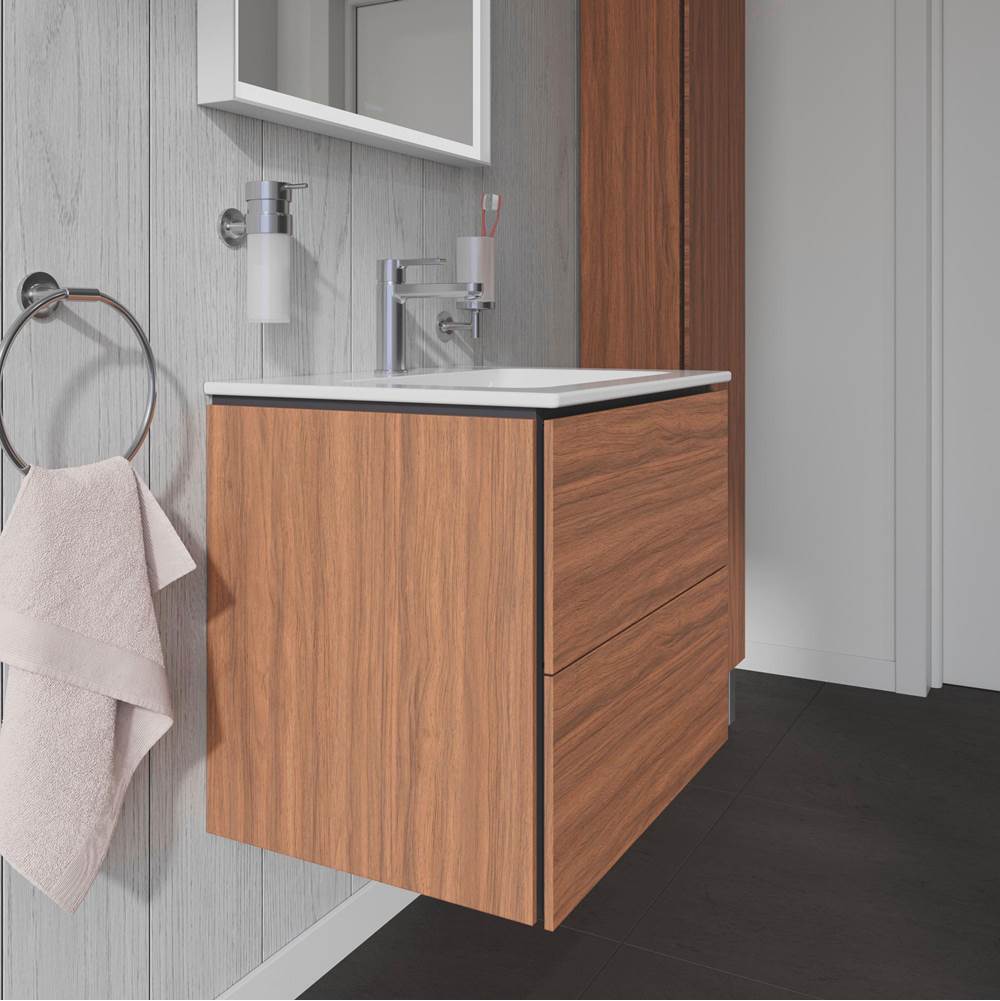 L-Cube Two Drawer Wall-Mount Vanity Unit Concrete Gray