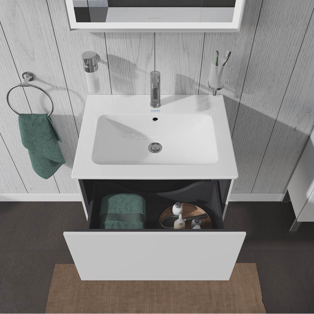 L-Cube One Drawer Wall-Mount Vanity Unit Concrete Gray