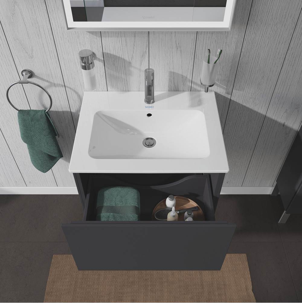 L-Cube One Drawer Wall-Mount Vanity Unit Concrete Gray