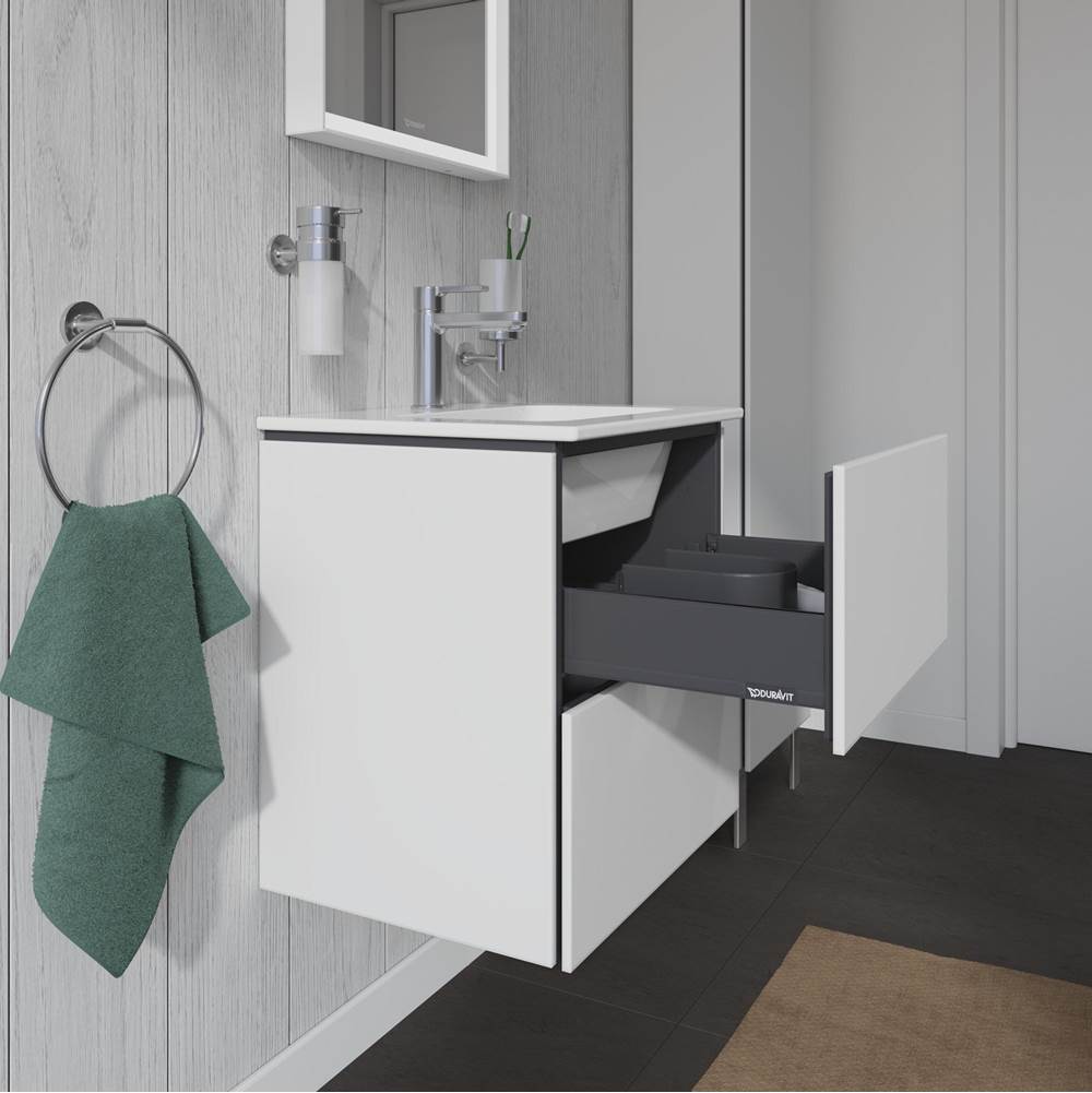 L-Cube Two Drawer Wall-Mount Vanity Unit Concrete Gray