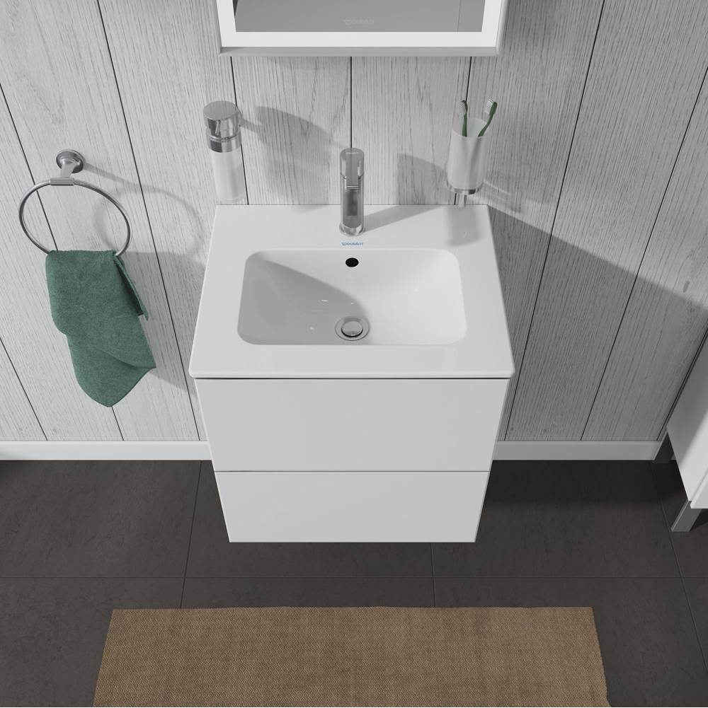 L-Cube Two Drawer Wall-Mount Vanity Unit Concrete Gray