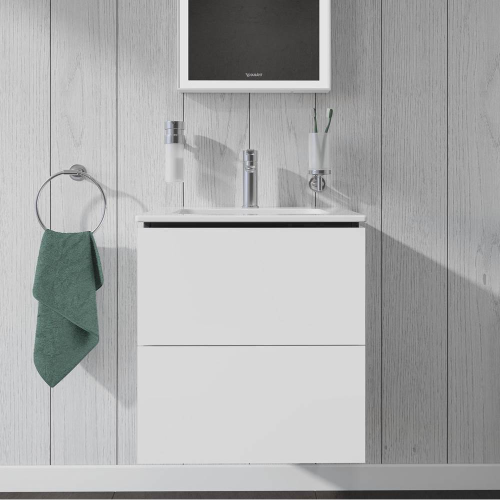 L-Cube Two Drawer Wall-Mount Vanity Unit Concrete Gray