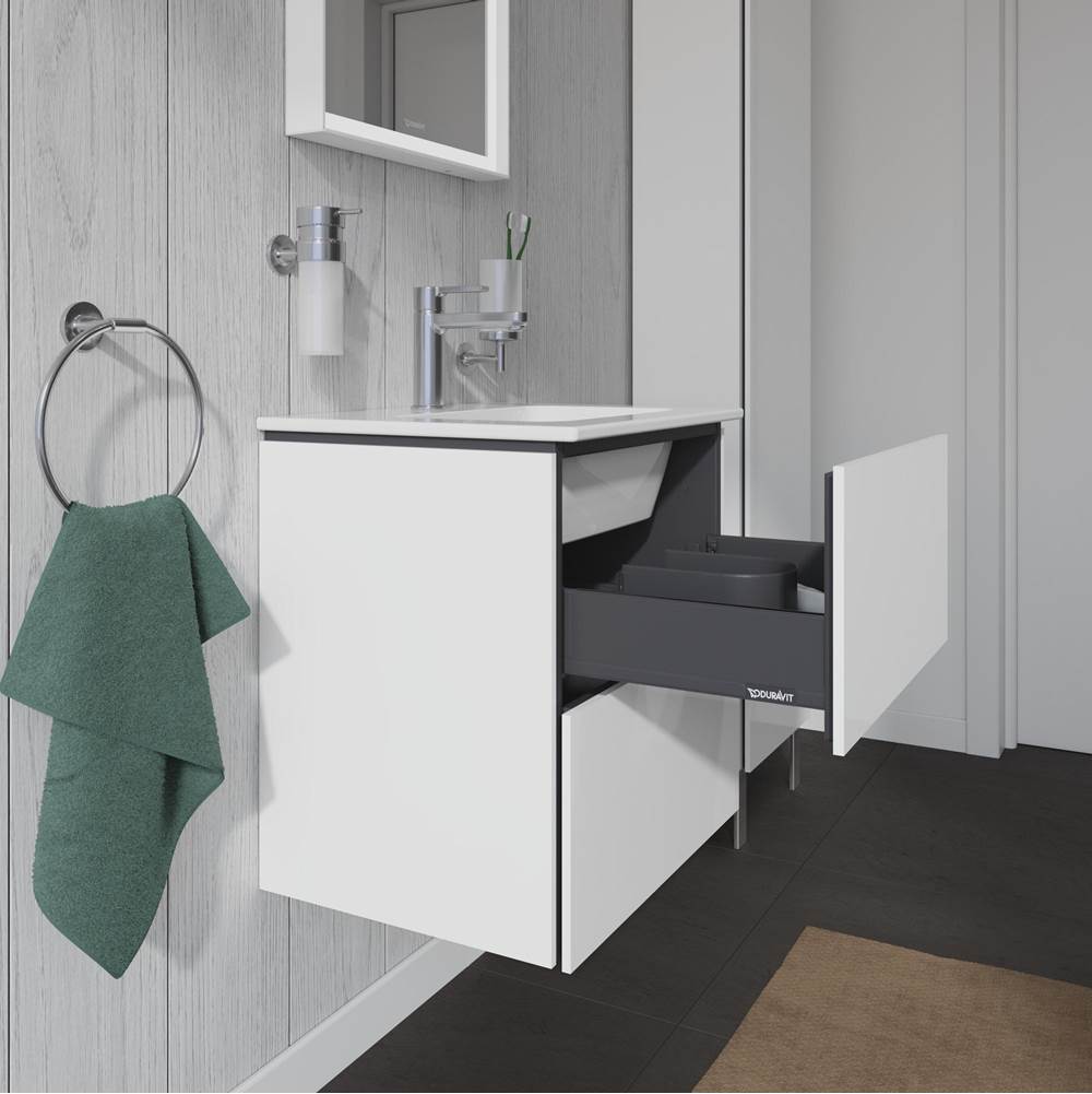 L-Cube Two Drawer Wall-Mount Vanity Unit Concrete Gray