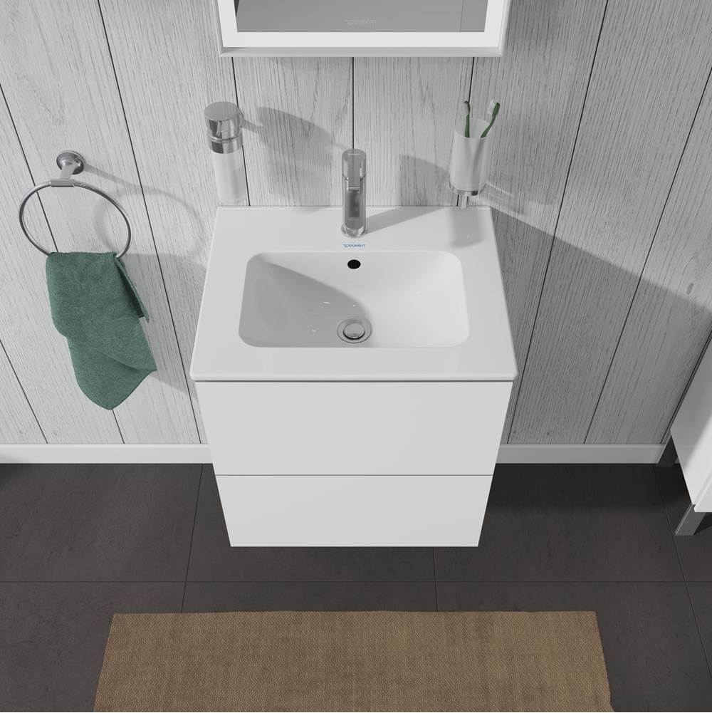 L-Cube Two Drawer Wall-Mount Vanity Unit Concrete Gray
