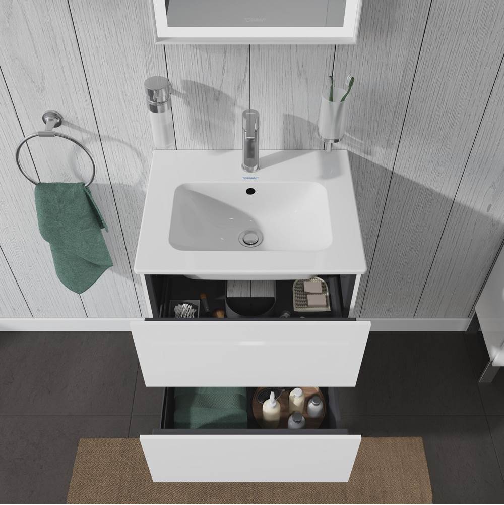 L-Cube Two Drawer Wall-Mount Vanity Unit Concrete Gray