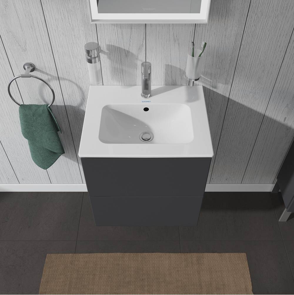 L-Cube Two Drawer Wall-Mount Vanity Unit Concrete Gray