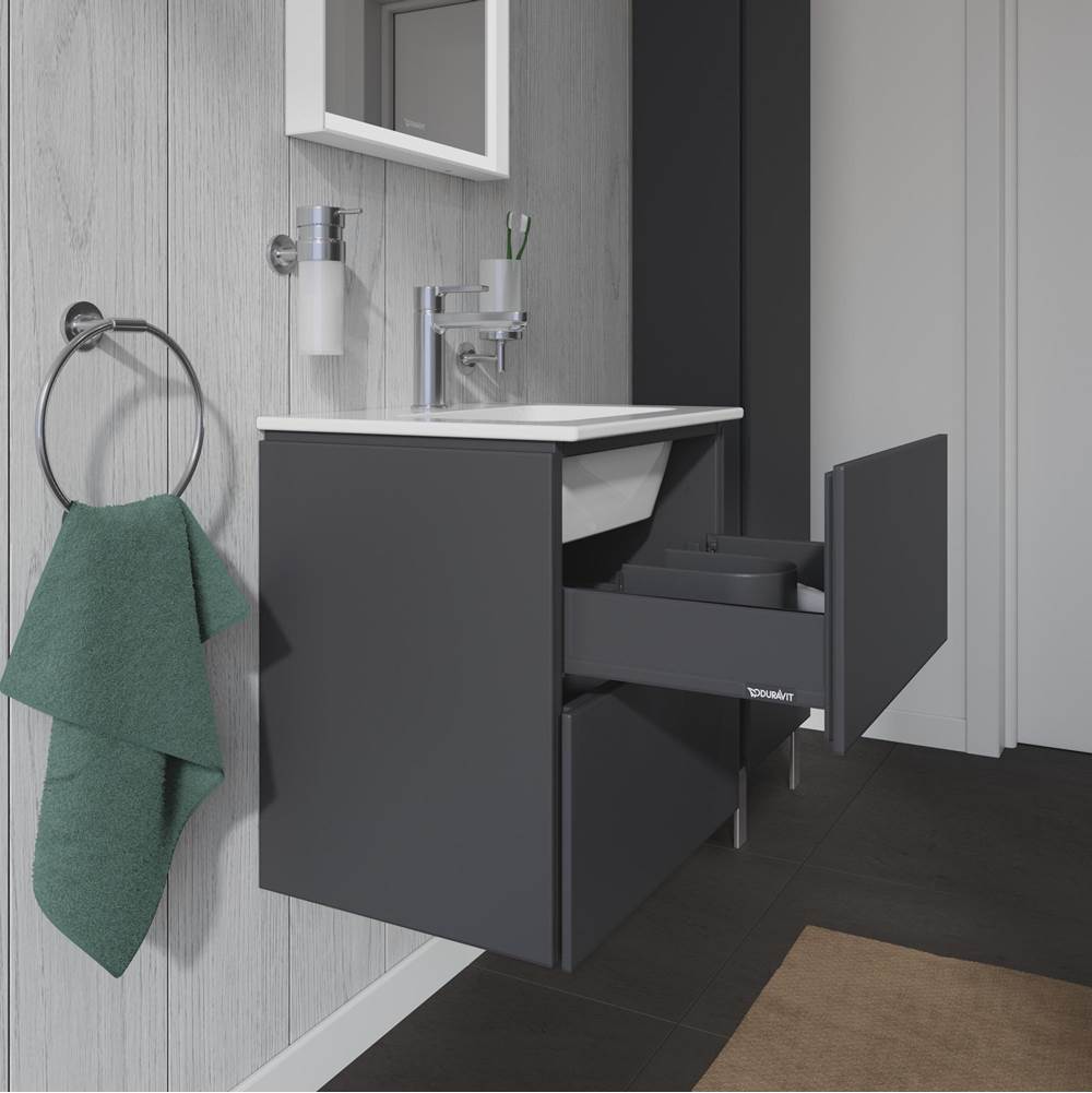 L-Cube Two Drawer Wall-Mount Vanity Unit Concrete Gray