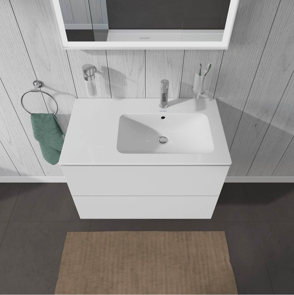 L-Cube Two Drawer Wall-Mount Vanity Unit Concrete Gray