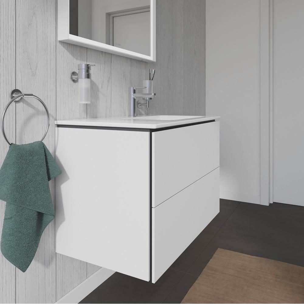 L-Cube Two Drawer Wall-Mount Vanity Unit Concrete Gray