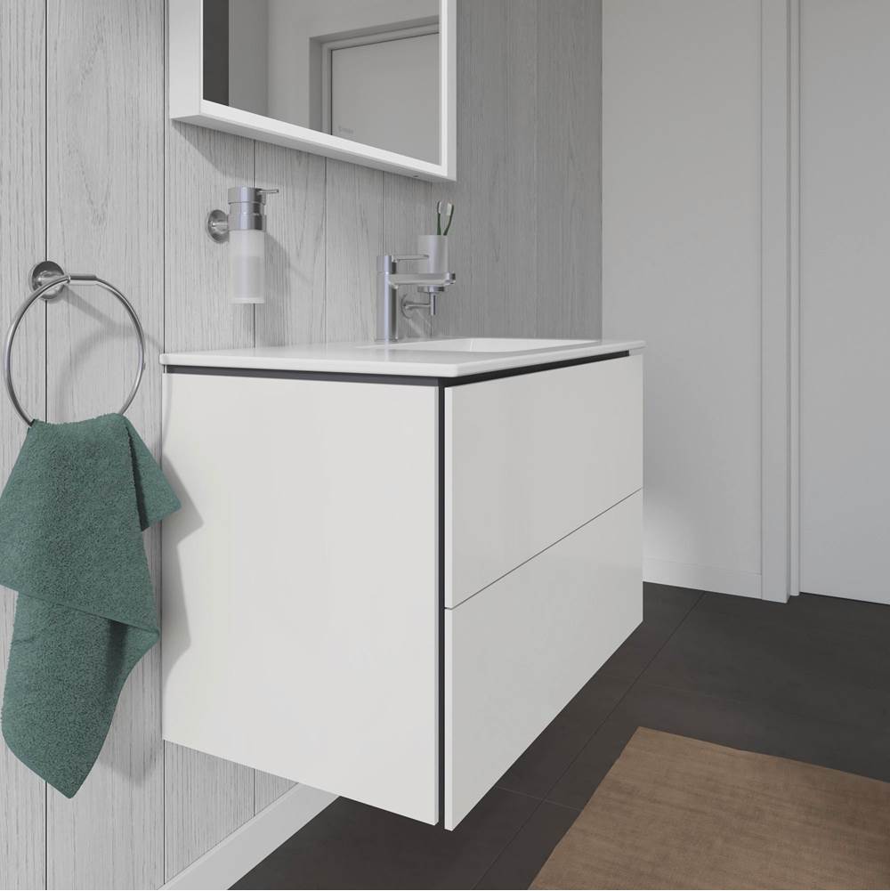 L-Cube Two Drawer Wall-Mount Vanity Unit Concrete Gray
