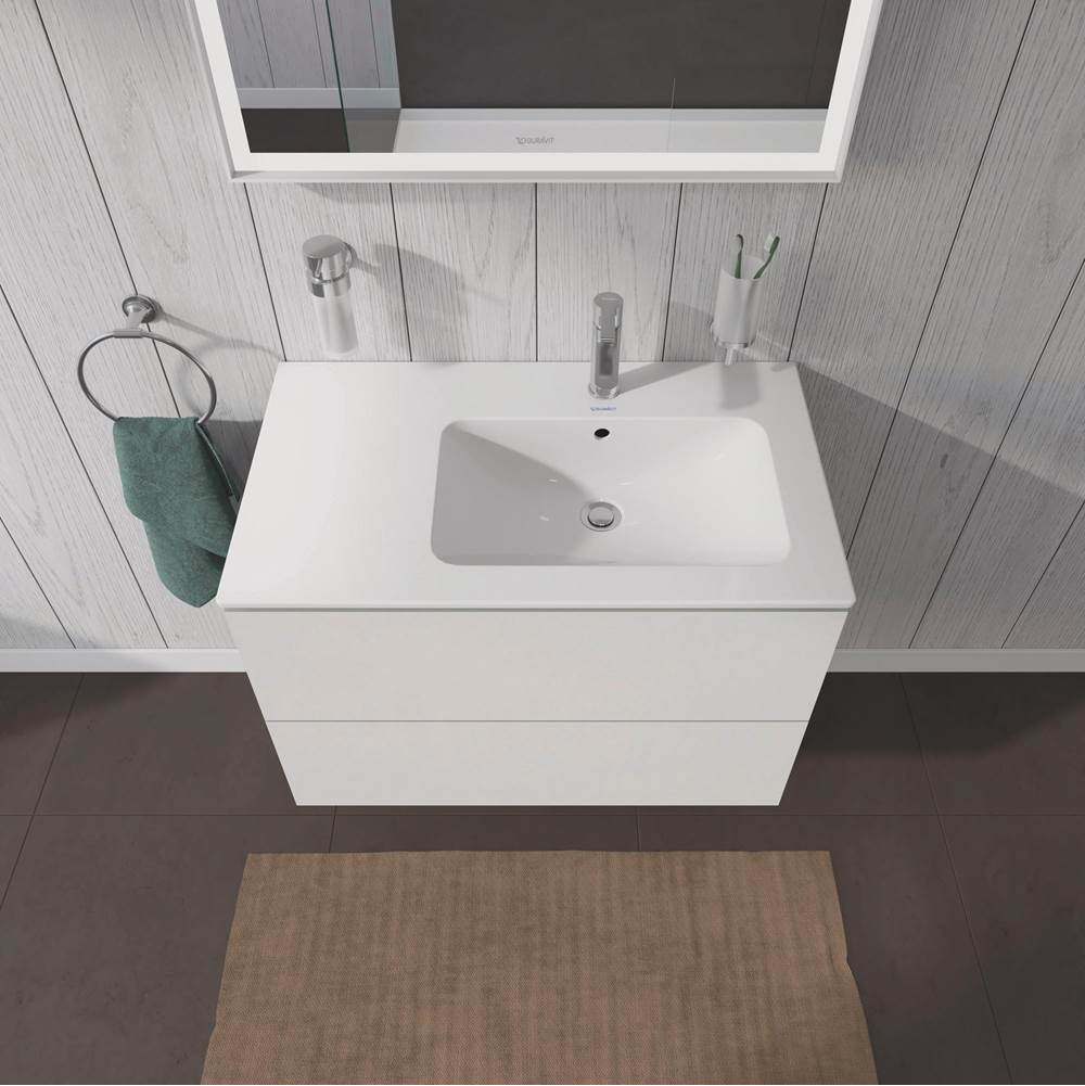 L-Cube Two Drawer Wall-Mount Vanity Unit Concrete Gray