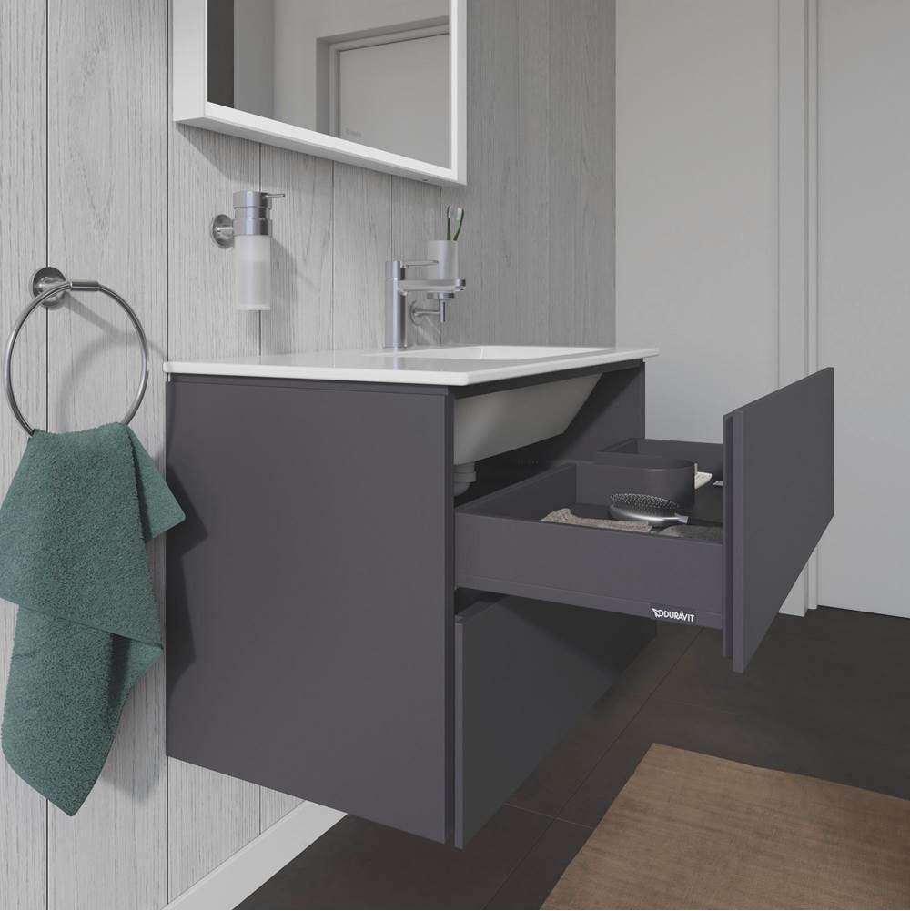 L-Cube Two Drawer Wall-Mount Vanity Unit Concrete Gray