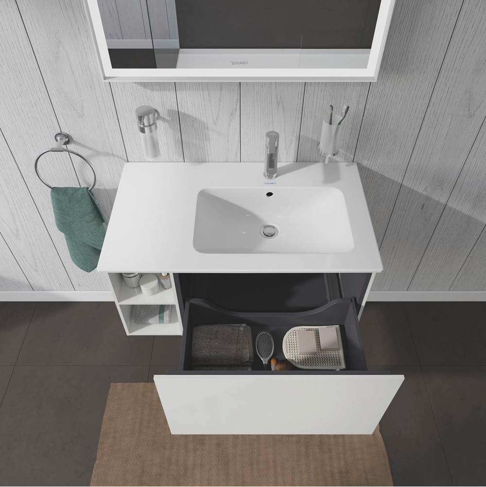 L-Cube One Drawer Wall-Mount Vanity Unit Concrete Gray