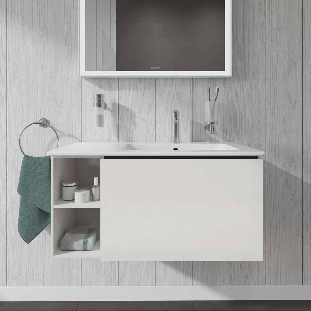 L-Cube One Drawer Wall-Mount Vanity Unit Concrete Gray