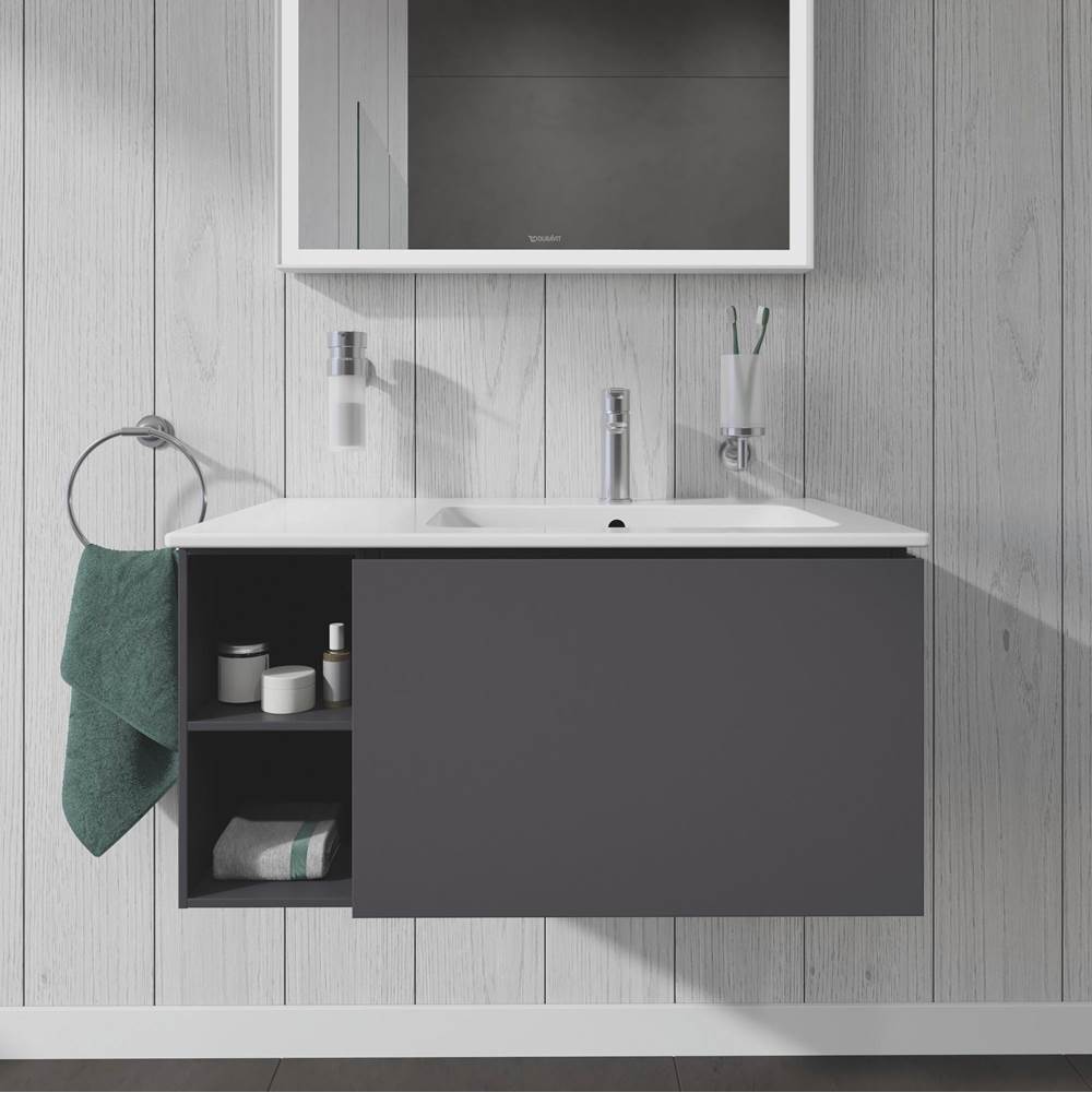 L-Cube One Drawer Wall-Mount Vanity Unit Concrete Gray