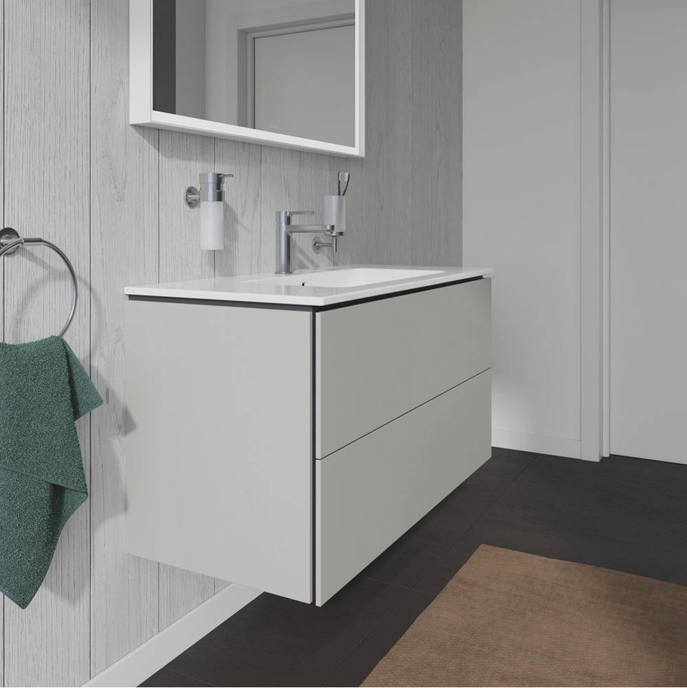 L-Cube Two Drawer Wall-Mount Vanity Unit Concrete Gray