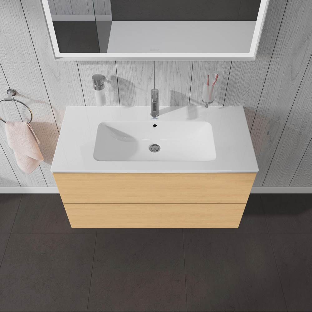 L-Cube Two Drawer Wall-Mount Vanity Unit Concrete Gray