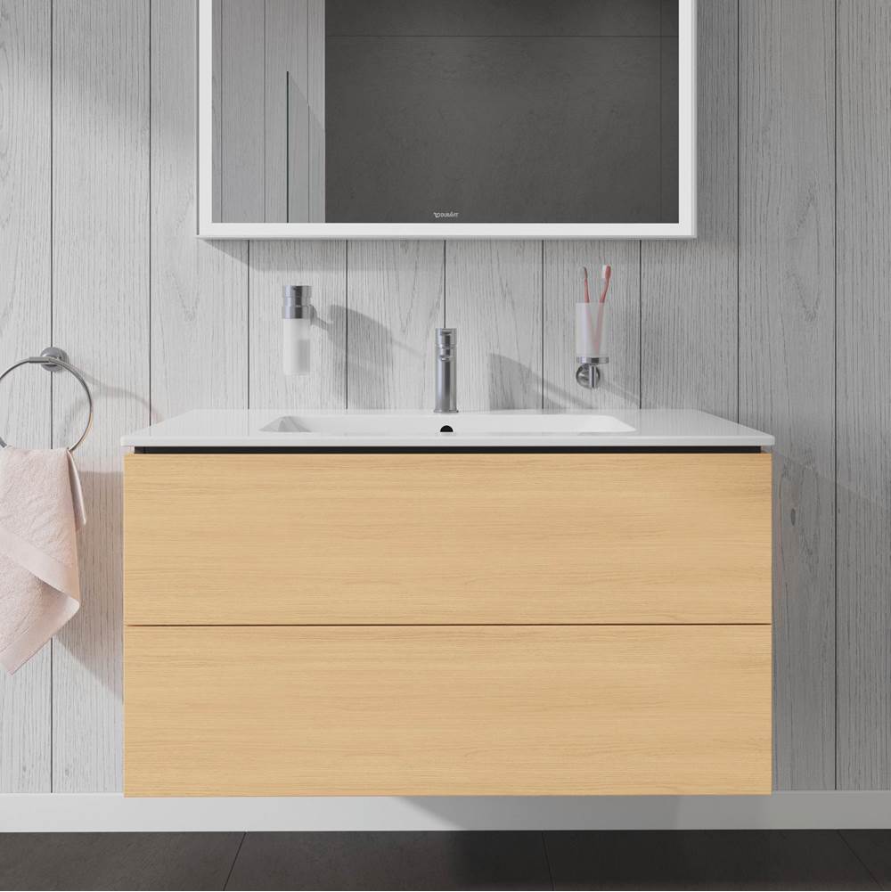 L-Cube Two Drawer Wall-Mount Vanity Unit Concrete Gray