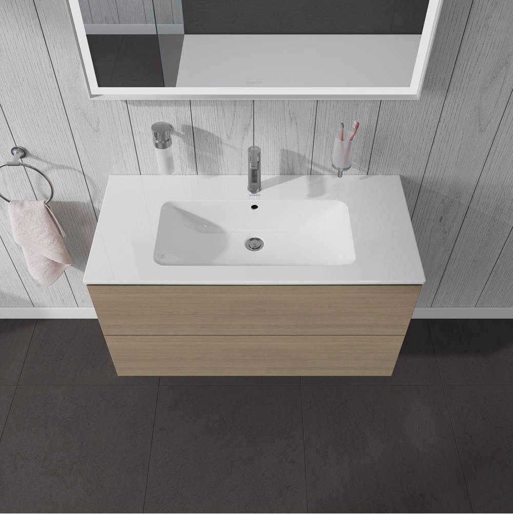 L-Cube Two Drawer Wall-Mount Vanity Unit Concrete Gray