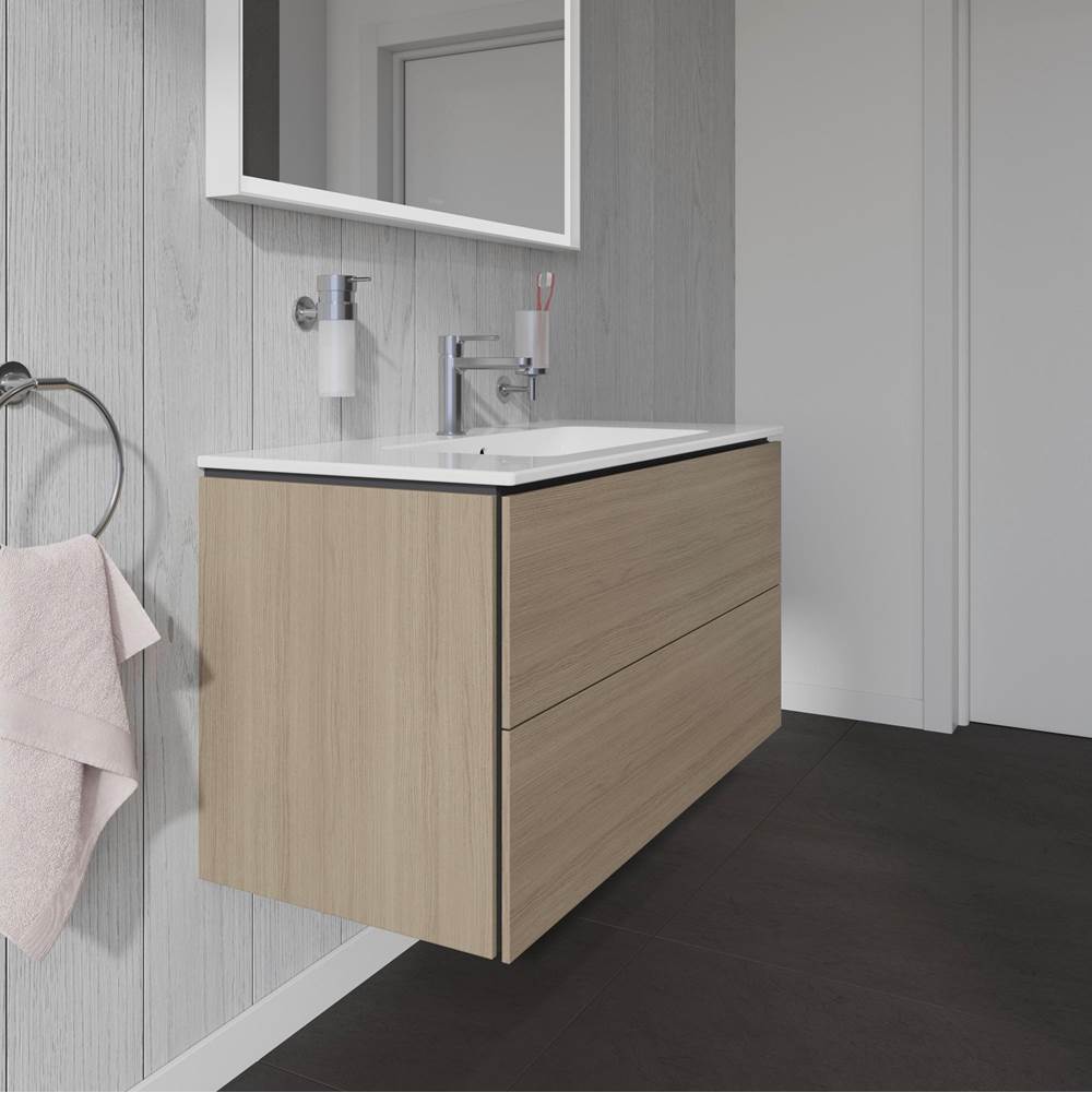 L-Cube Two Drawer Wall-Mount Vanity Unit Concrete Gray