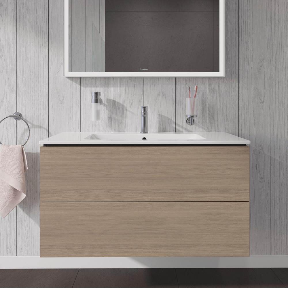 L-Cube Two Drawer Wall-Mount Vanity Unit Concrete Gray