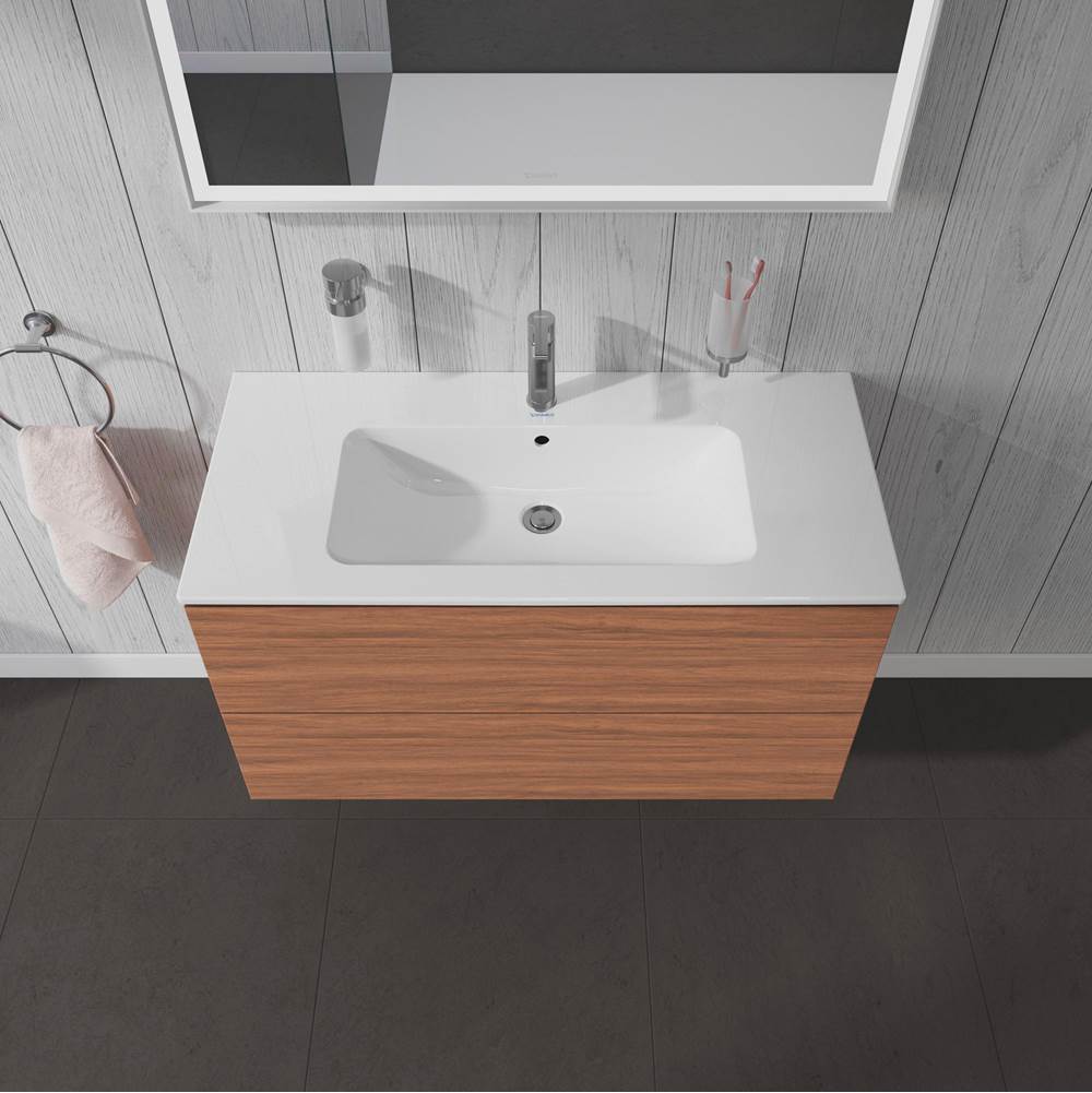 L-Cube Two Drawer Wall-Mount Vanity Unit Concrete Gray