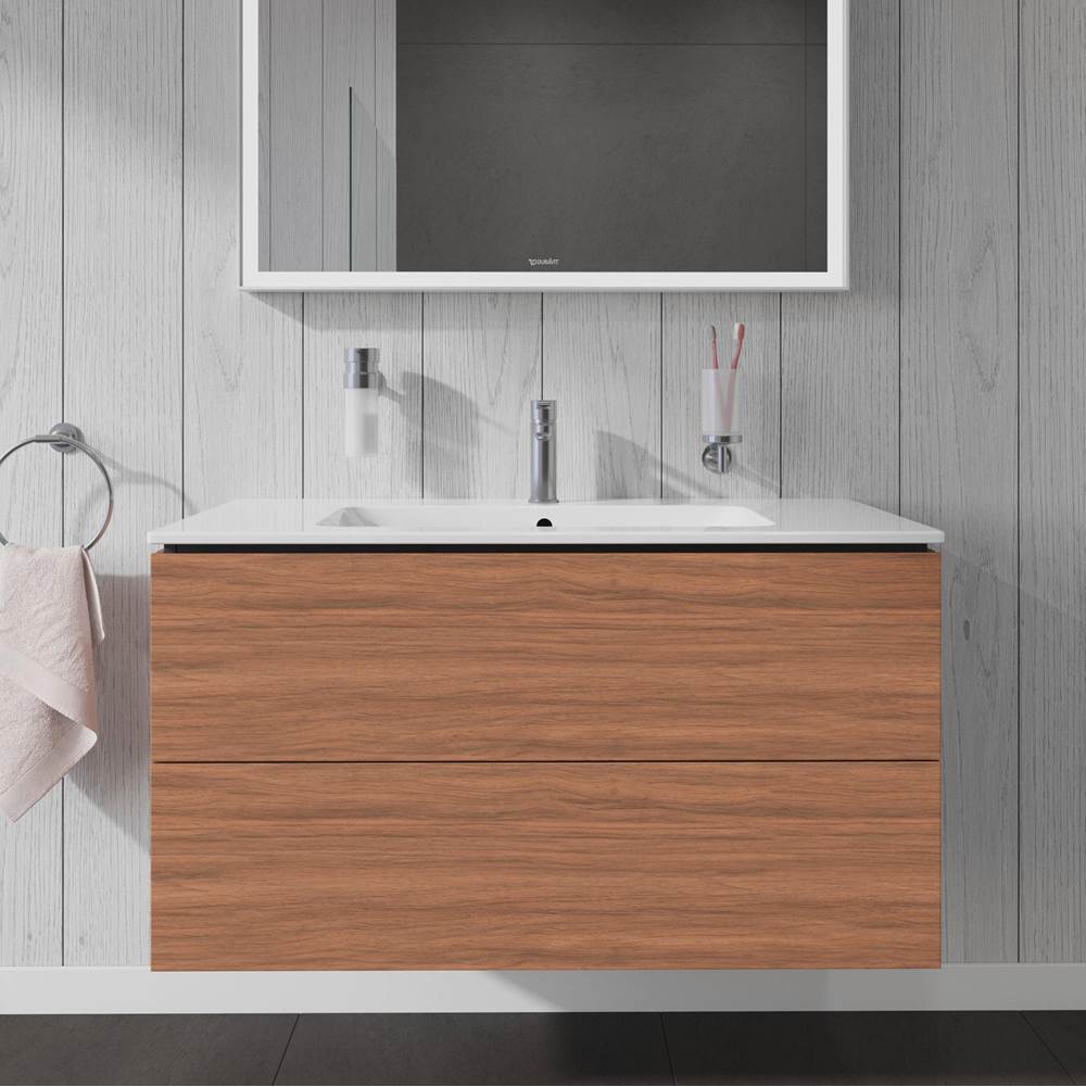 L-Cube Two Drawer Wall-Mount Vanity Unit Concrete Gray