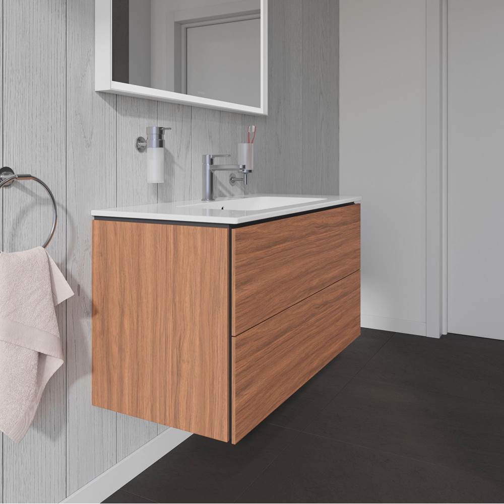 L-Cube Two Drawer Wall-Mount Vanity Unit Concrete Gray
